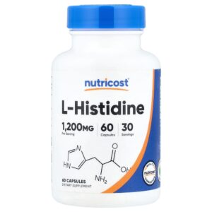 Nutricost - L-Histidina 60 Cápsulas (600 mg por Cápsula)