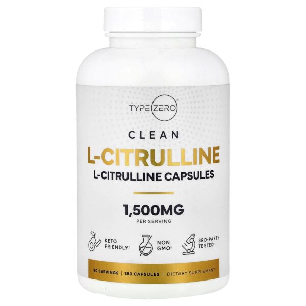 TypeZero - Clean L-Citrulina 180 Cápsulas (750 mg por Cápsula)