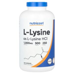 Nutricost - L-Lisina 500 Cápsulas (500 mg por Cápsula)