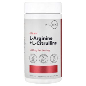 TypeZero - Clean L Arginina + L Citrulina 180 Cápsulas