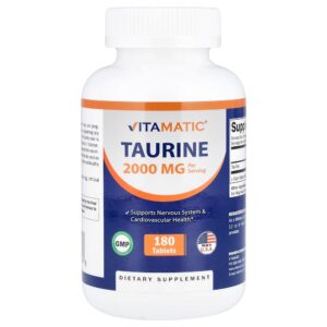 Vitamatic - Taurina 180 Comprimidos (1.000 mg por Comprimido)