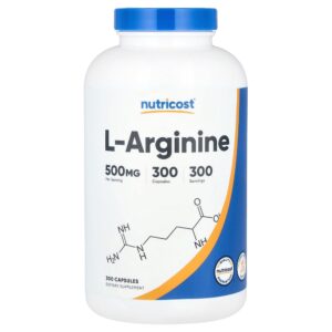 Nutricost - L-Arginina 500 mg 300 Cápsulas