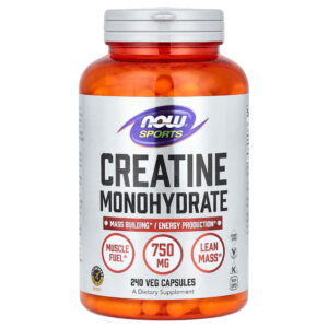 NOW Foods - Sports Creatina Mono-hidratada 750 mg 240 Cápsulas Vegetais