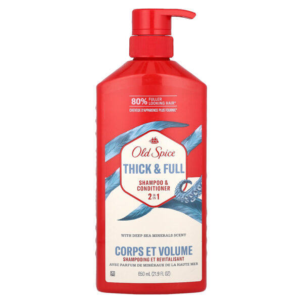 Old Spice - Shampoo e Condicionador 2 em 1 Espessante e Completo Minerais do Mar Profundo 650 ml