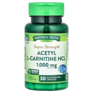 Nature's Truth - Cloridrato de Acetil L-Carnitina Superpotência 30 Cápsulas de Liberação Rápida (500 mg por Cápsula)