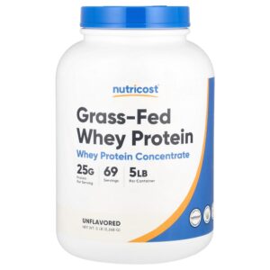 8.jpg Nutricost - Grass Fed Whey Protein de Gado Criado no Pasto Sem Sabor 2.268 g