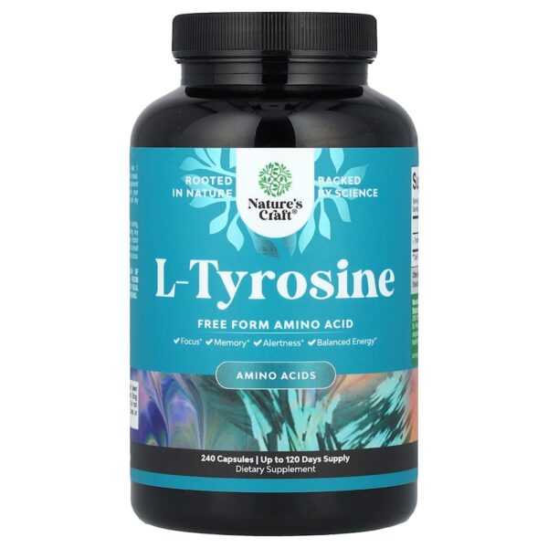 Nature's Craft - L-Tirosina 240 Cápsulas (500 mg por Cápsula)