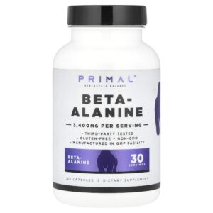 PrePrimal - Beta-Alanina 120 Cápsulas (850 mg por Cápsula)