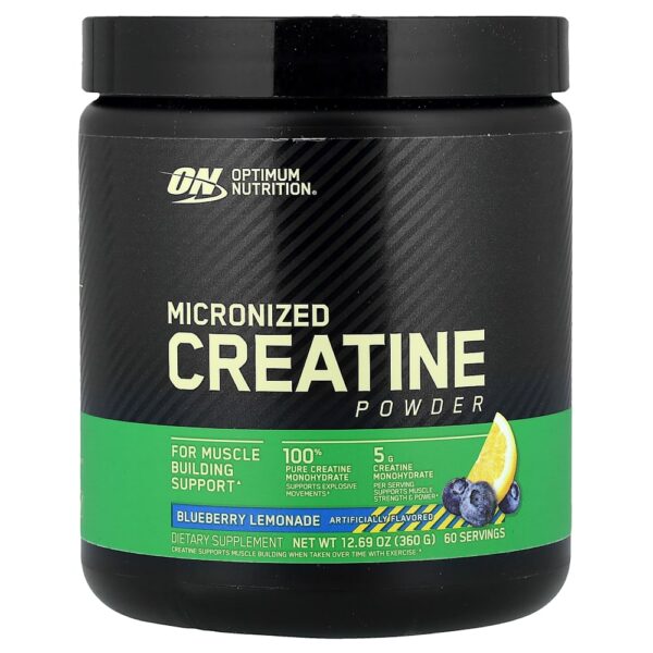 Optimum Nutrition - Creatina Micronizada em Pó Limonada de Mirtilo 360 g