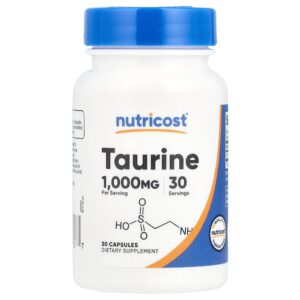 Nutricost - Taurina 1,000 mg 30 Cápsulas