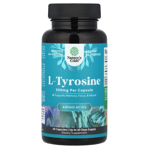 8-340.jpg Nature's Craft - L-Tirosina 500 mg 60 Cápsulas
