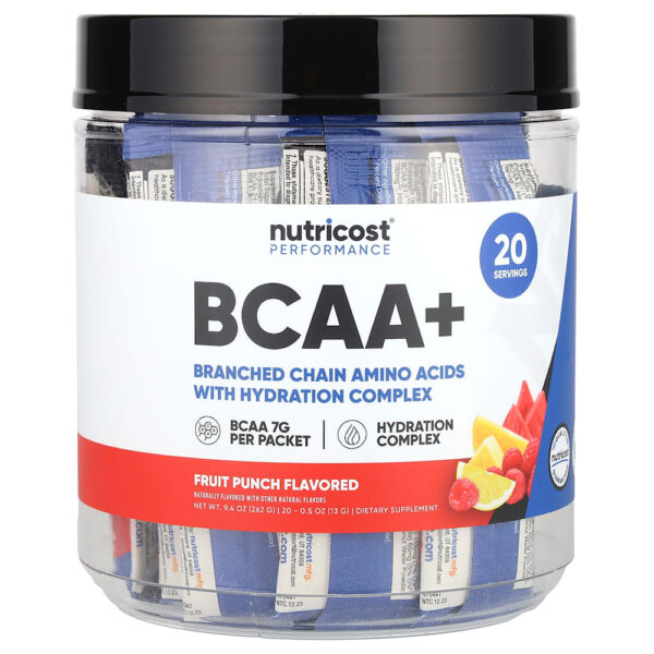 Nutricost - Performance BCAA+ Ponche de Frutas 20 Embalagens 13 g Cada