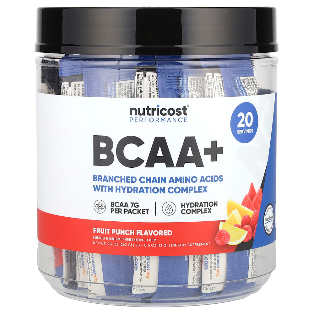 Nutricost - Performance BCAA+ Ponche de Frutas 20 Embalagens 13 g Cada
