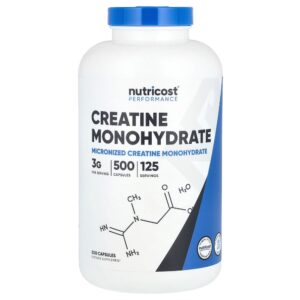 Nutricost - Performance Creatina Mono-Hidratada 500 Cápsulas (0,75 g por Cápsula)