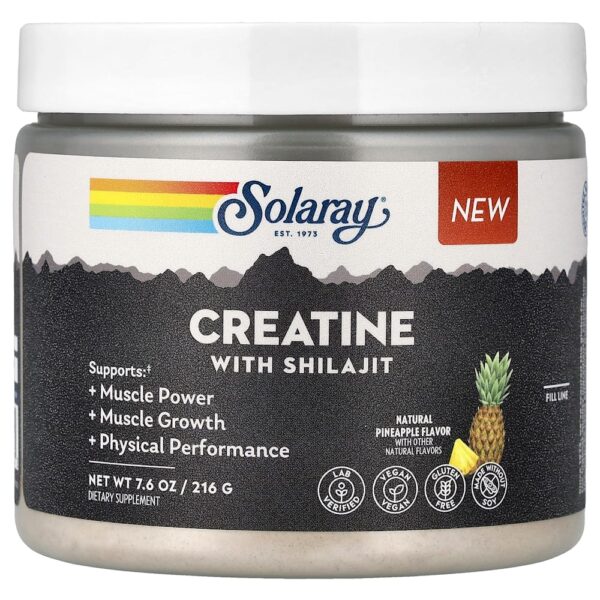 Solaray - Creatina com Shilajit Abacaxi Natural 216 g