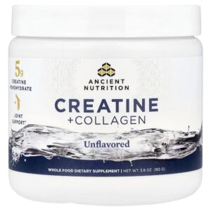 Ancient Nutrition - Creatina + Colágeno Sem Sabor 165 g
