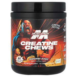 MuscleTech - Edição Limitada Cápsulas Mastigáveis de Creatina Ponche Boogieman 90 Comprimidos Mastigáveis (1 g por Comprimido)