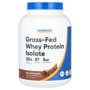 Nutricost - Grass Fed Whey Protein Isolado Alimentada no Pasto Chocolate de Leite 2 g
