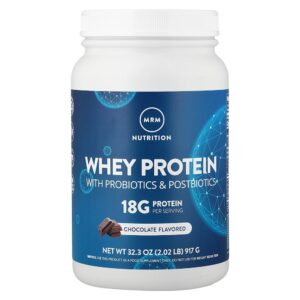 MRM Nutrition - Proteína Whey Com Probióticos e Pós-bióticos Sabor Chocolate 917 g