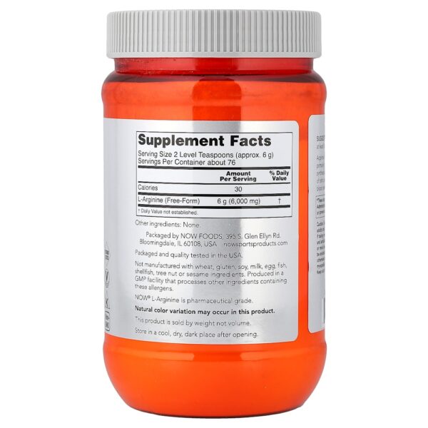 NOW Foods Sports - L-Arginina em Pó 454 g