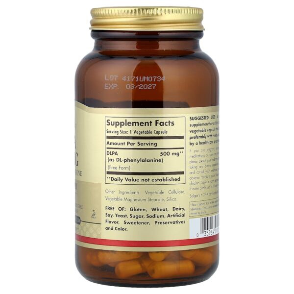 83-8.jpg Solgar - DLPA 500 mg 100 Cápsulas Vegetais