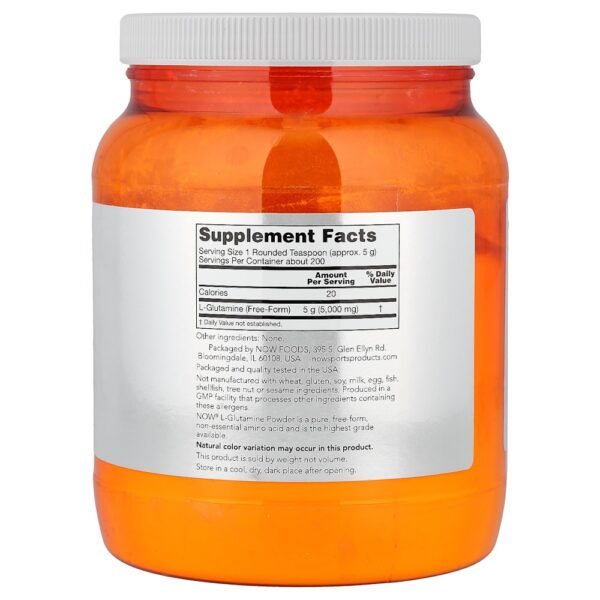 NOW Foods - Sports L-Glutamina em Pó 1 kg (998 g)
