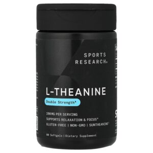 Sports Research - L-Theanine 200 mg 60 Cápsulas Softgel