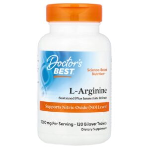 Doctor's Best - L-Arginina 120 Comprimidos Bicamada (500 mg por Comprimido)
