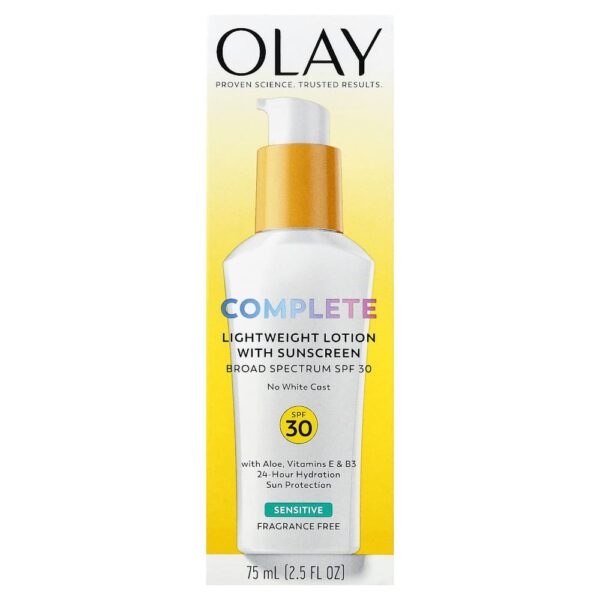 Olay - Complete Loção Leve com Protetor Solar FPS 30 Sensível Sem Perfume 75 ml