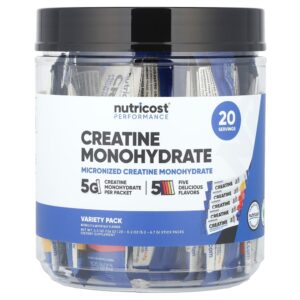 Nutricost - Performance Creatina Mono-Hidratada Embalagem Variada 20 Embalagens 5,2–7 g Cada