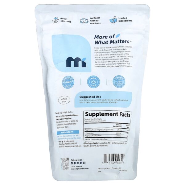 Micro Ingredients - L-Teanina 400 Cápsulas Softgel