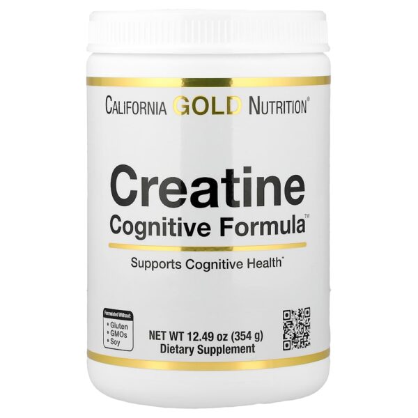 9.jpg California Gold Nutrition - Creatine Cognitive Formula com L-Leucina Extrato de Mirtilo Coco e Uva 354 g