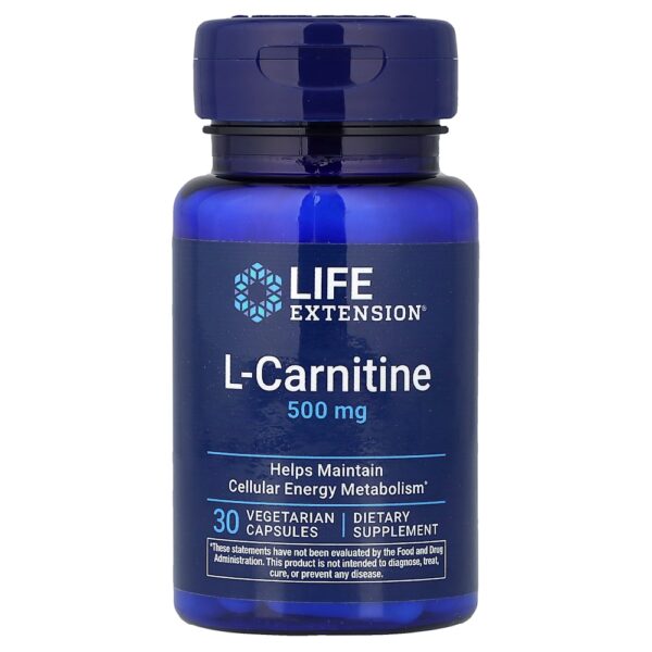 Life Extension - L-Carnitina 500 mg 30 Cápsulas Vegetais