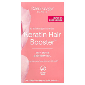 Reserveage Beauty - Keratin Hair Booster com Biotina e Resveratrol 60 Cápsulas