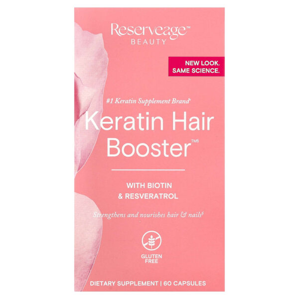 Reserveage Beauty - Keratin Hair Booster com Biotina e Resveratrol 60 Cápsulas