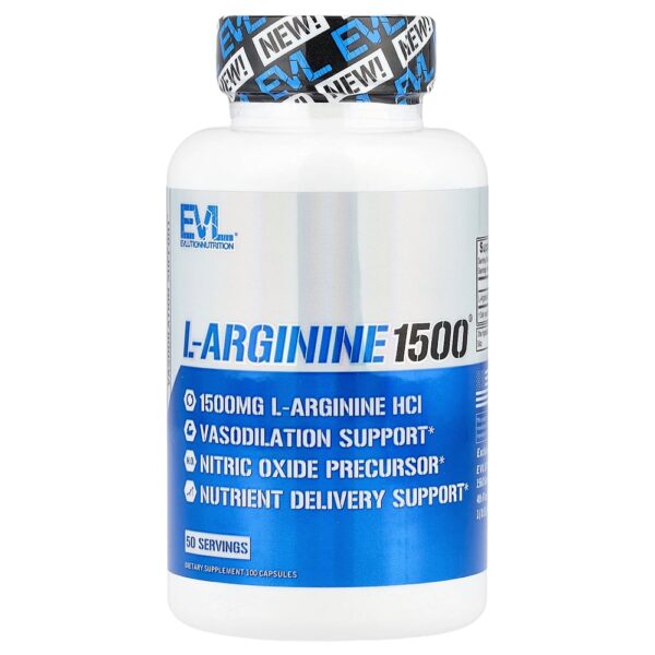 EVLution Nutrition - L-Arginine1500 100 Cápsulas (750 mg por Cápsula)