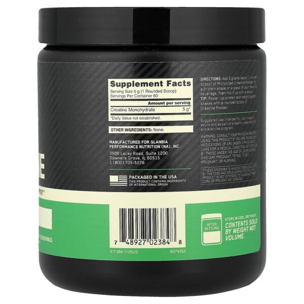 Optimum Nutrition - Creatina Micronizada em Pó Sem Sabor 300 g