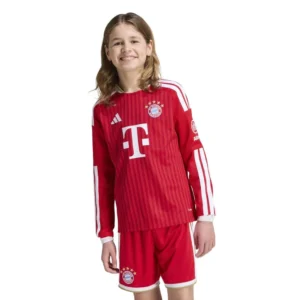 adidas - Camiseta de manga comprida júnior Casa FC Bayern Munich 26/27 Jersey – Better Scarlet / White