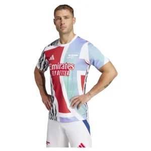adidas - Camiseta de manga curta Antes do jogo Arsenal 24/25 – Masculino – Better Scarlet / White / Black / Clear Aqua