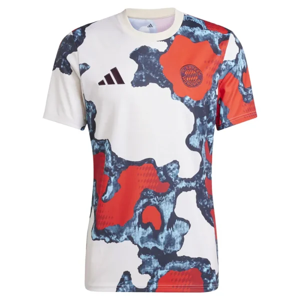 adidas - Camiseta de manga curta Antes do jogo FC Bayern 24/25 – Masculino – Red / Team Power Red 2 / Light Aqua / Linen