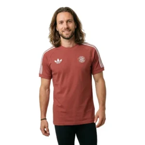 adidas - Camiseta de manga curta FC Bayern Munich Originals 3 Stripes – Masculino – Crew Red