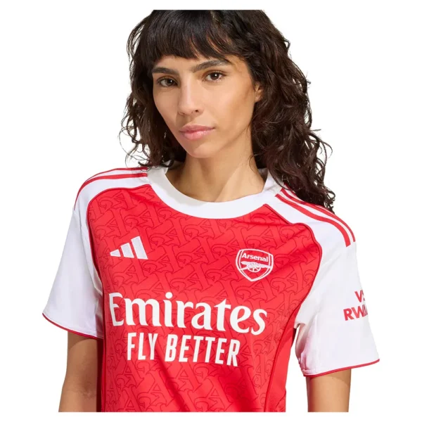 adidas - Camiseta de manga curta feminina Casa Arsenal 25/26 – Feminino – Better Scarlet / White