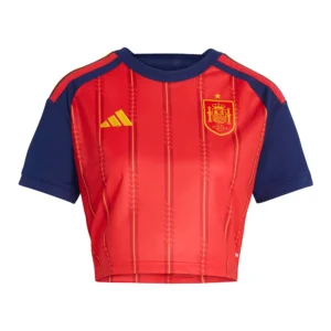 adidas - Camiseta de manga curta feminina Casa Spain 26/27 Cropped – Feminino – Vivid Red