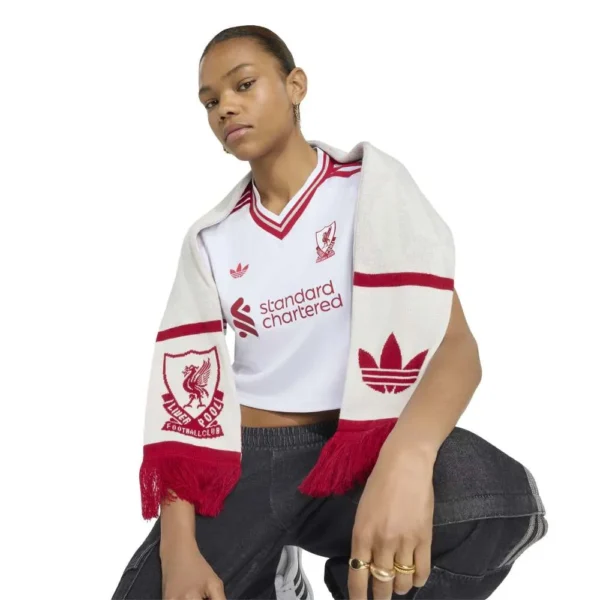 adidas - Camiseta de manga curta feminina Visitante Liverpool FC 26/27 Crop – Feminino – White