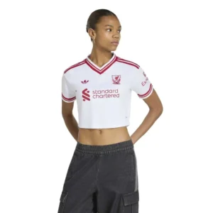 adidas - Camiseta de manga curta feminina Visitante Liverpool FC 26/27 Crop – Feminino – White