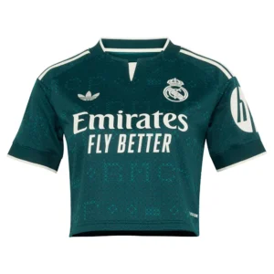 adidas - Camiseta de manga curta feminina Visitante Real Madrid 26/27 Cropped – Feminino – Aurora Ivy