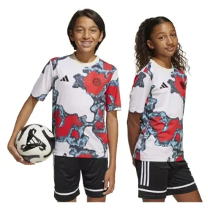 adidas - Camiseta de manga curta júnior Antes do jogo FC Bayern 24/25 – Red / Team Power Red 2 / Light Aqua / Linen