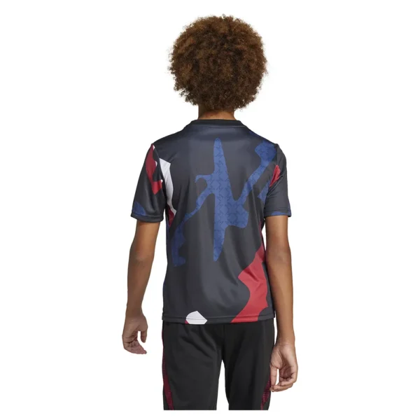adidas - Camiseta de manga curta júnior Antes do jogo Manchester United 24/25 – Black / Mufc Red / Off White / Team Coll Burgundy 2