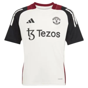adidas - Camiseta de manga curta júnior Treinamento Manchester United 24/25 Tiro – Off White / Black