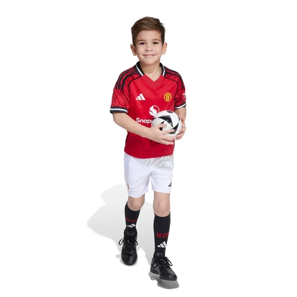 adidas - Conjunto Junior de manga curta Casa Manchester United 25/26 Mini – Mufc Red